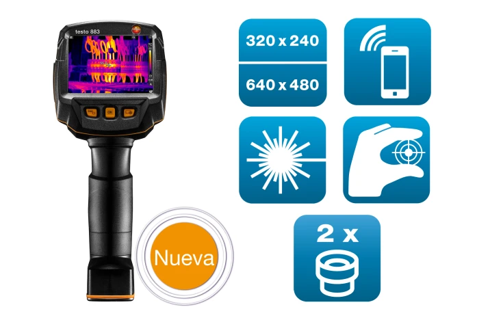 testo 883 - Cámara termográfica (320 x 240 píxeles) con objetivo 42°